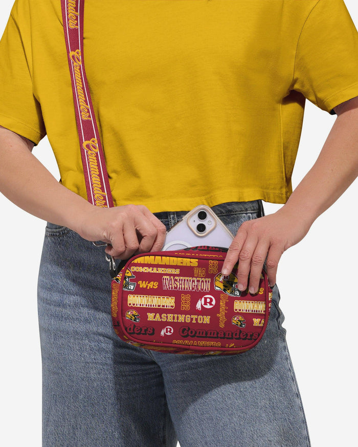 Washington Commanders Repeat Retro Print Nylon Crossbody Bag FOCO - FOCO.com