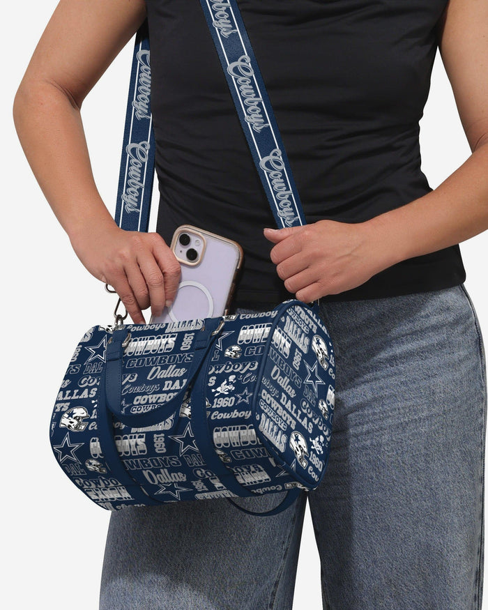 Dallas Cowboys Repeat Retro Print Nylon Medium Barrel Bag FOCO - FOCO.com
