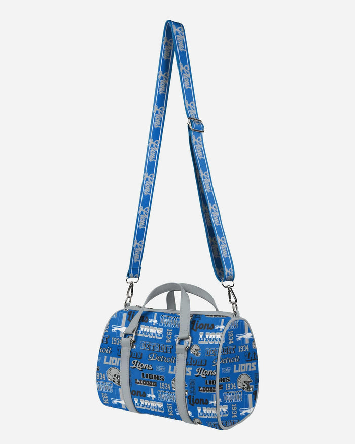 Detroit Lions Repeat Retro Print Nylon Medium Barrel Bag FOCO - FOCO.com