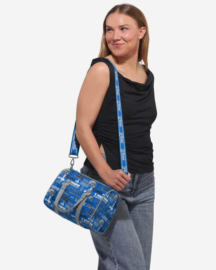 Detroit Lions Repeat Retro Print Nylon Medium Barrel Bag FOCO - FOCO.com