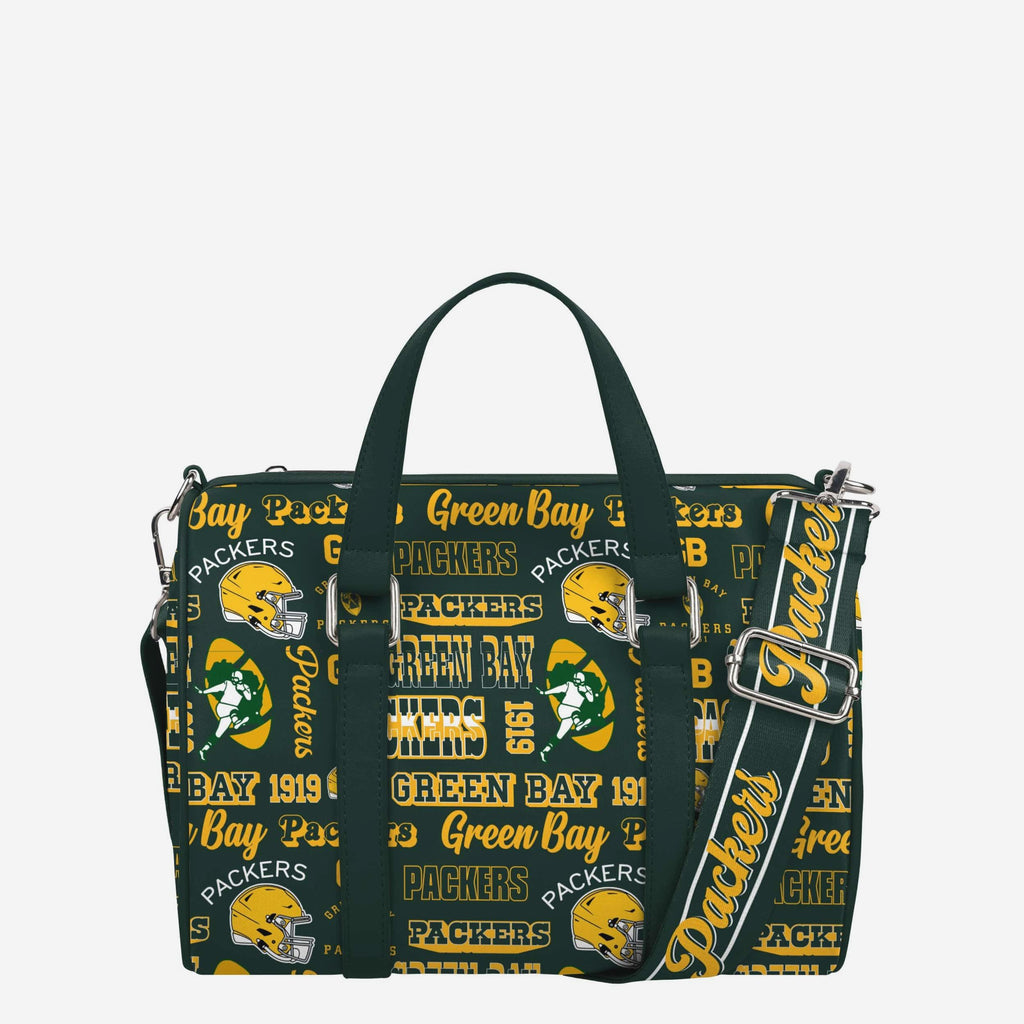 Green Bay Packers Repeat Retro Print Nylon Medium Barrel Bag FOCO - FOCO.com