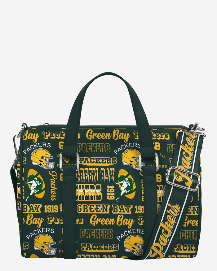 Green Bay Packers Repeat Retro Print Nylon Medium Barrel Bag FOCO - FOCO.com