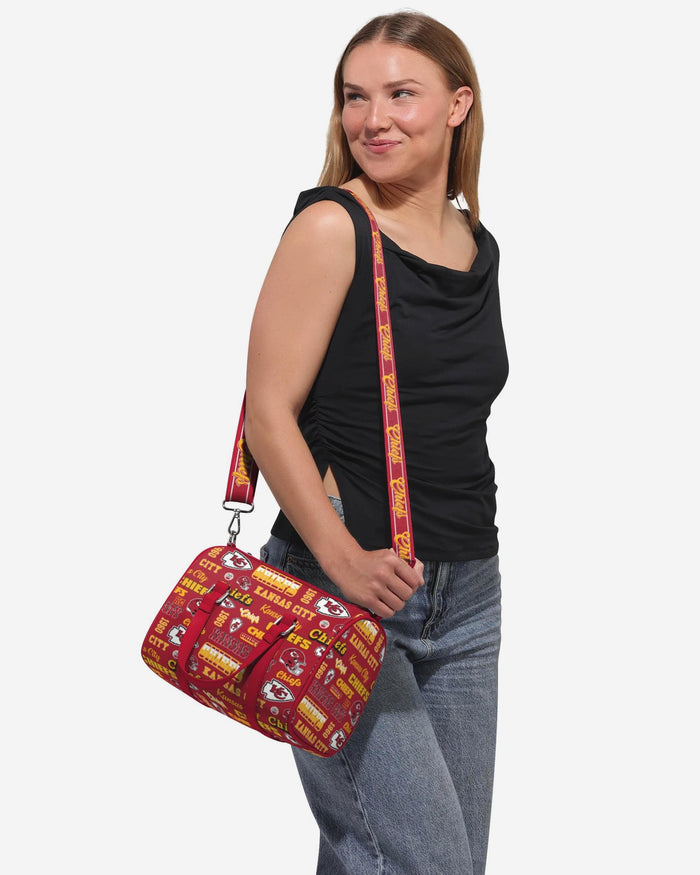 Kansas City Chiefs Repeat Retro Print Nylon Medium Barrel Bag FOCO - FOCO.com