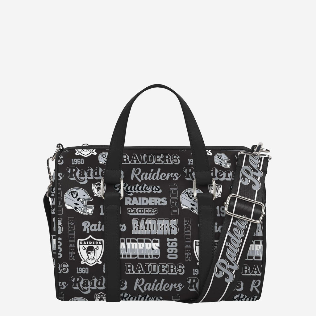 Las Vegas Raiders Repeat Retro Print Nylon Medium Barrel Bag FOCO - FOCO.com