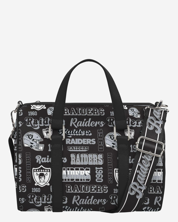 Las Vegas Raiders Repeat Retro Print Nylon Medium Barrel Bag FOCO - FOCO.com