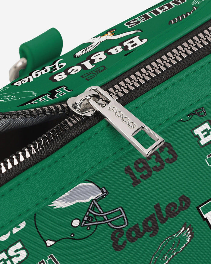 Philadelphia Eagles Kelly Green Repeat Retro Print Nylon Medium Barrel Bag FOCO - FOCO.com
