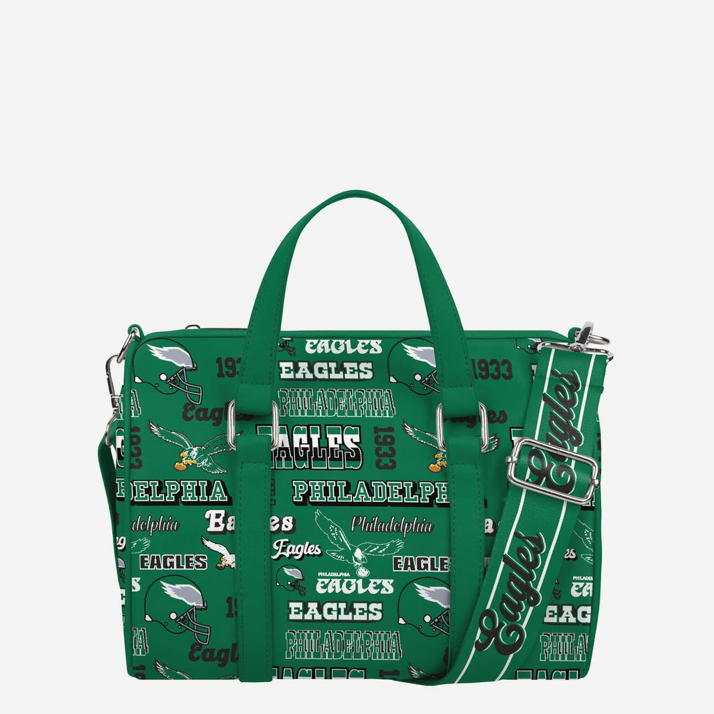 Philadelphia Eagles Kelly Green Repeat Retro Print Nylon Medium Barrel Bag FOCO - FOCO.com