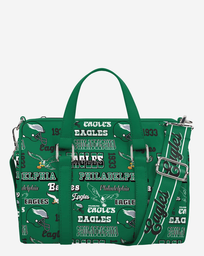 Philadelphia Eagles Kelly Green Repeat Retro Print Nylon Medium Barrel Bag FOCO - FOCO.com