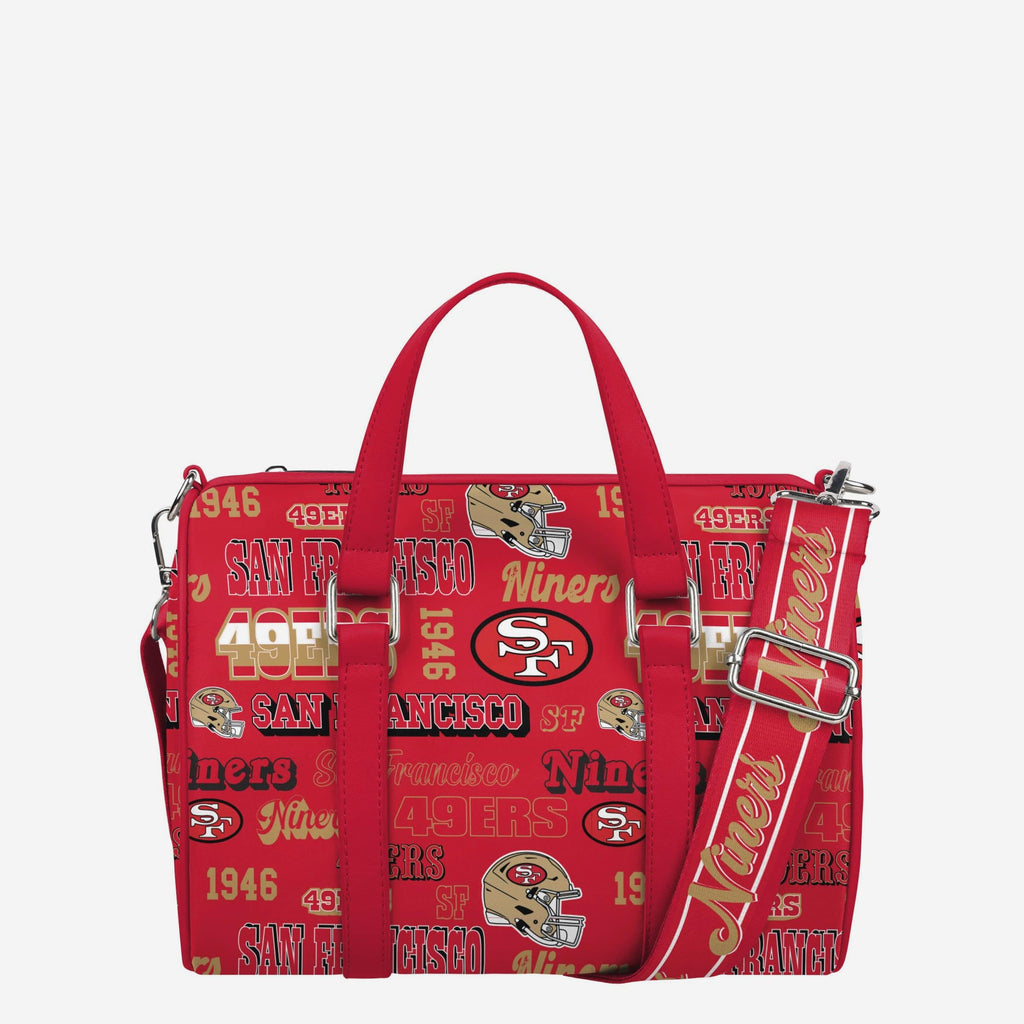 San Francisco 49ers Repeat Retro Print Nylon Medium Barrel Bag FOCO - FOCO.com