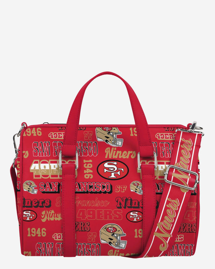 San Francisco 49ers Repeat Retro Print Nylon Medium Barrel Bag FOCO - FOCO.com