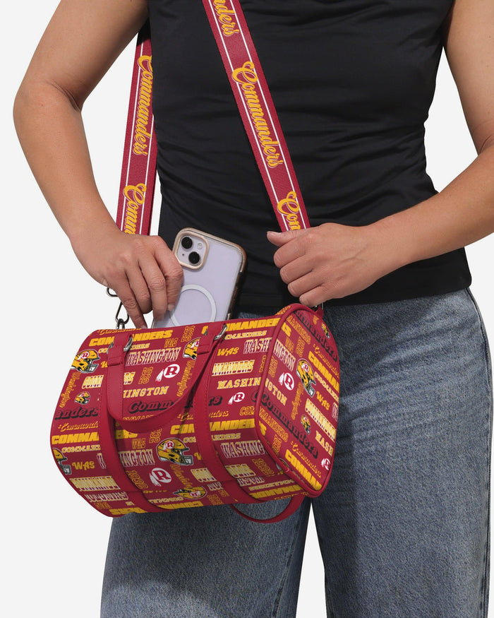 Washington Commanders Repeat Retro Print Nylon Medium Barrel Bag FOCO - FOCO.com