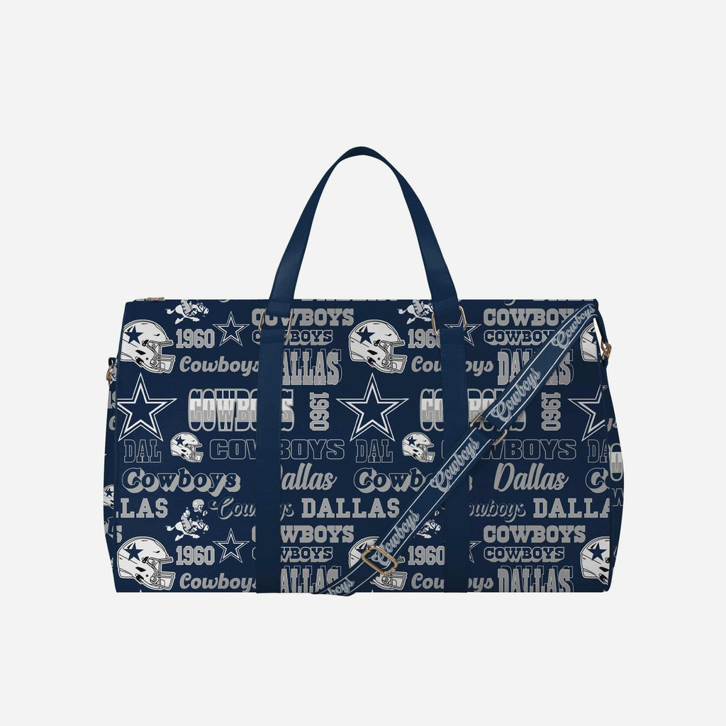 Dallas Cowboys Repeat Retro Print Nylon Weekender Duffle Bag FOCO - FOCO.com