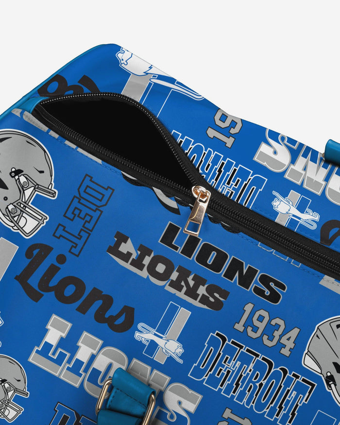 Detroit Lions Repeat Retro Print Nylon Weekender Duffle Bag FOCO - FOCO.com