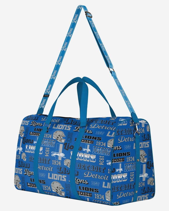 Detroit Lions Repeat Retro Print Nylon Weekender Duffle Bag FOCO - FOCO.com