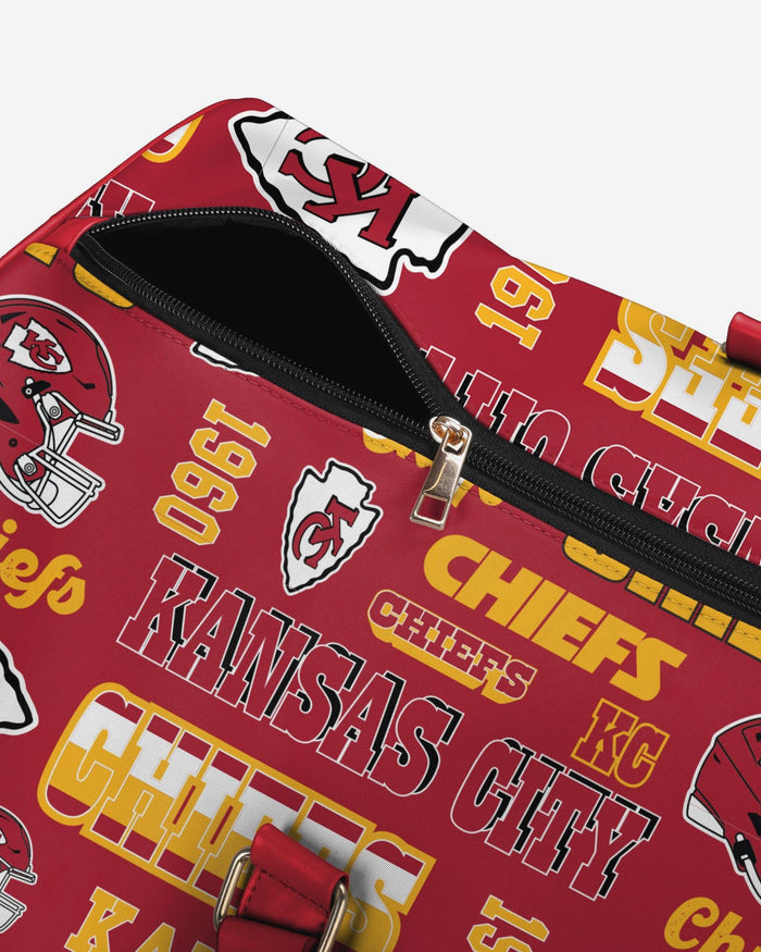 Kansas City Chiefs Repeat Retro Print Nylon Weekender Duffle Bag FOCO - FOCO.com