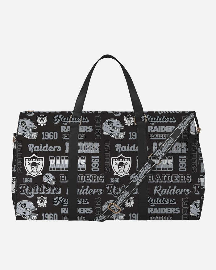 Las Vegas Raiders Repeat Retro Print Nylon Weekender Duffle Bag FOCO - FOCO.com