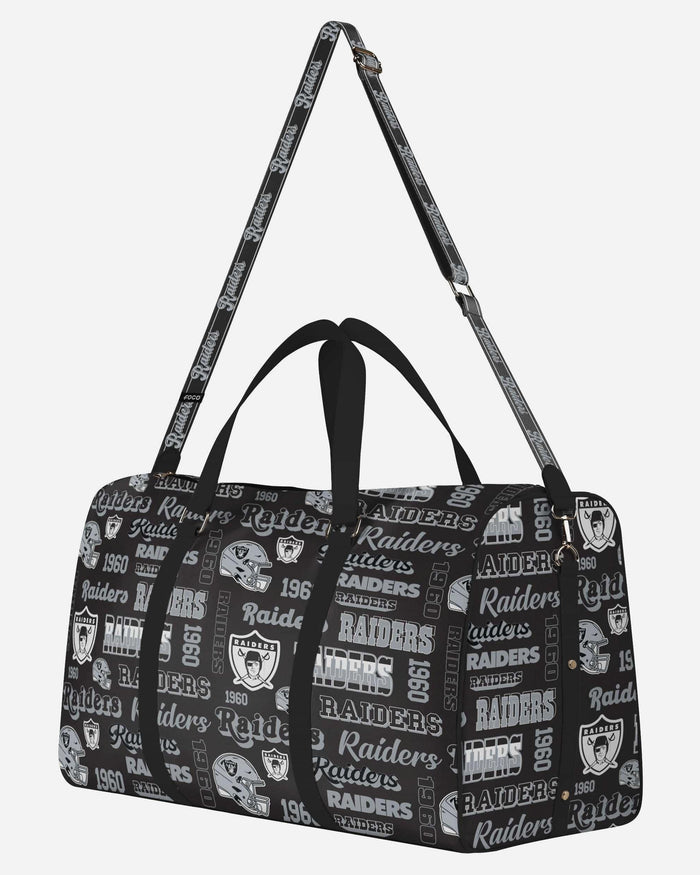 Las Vegas Raiders Repeat Retro Print Nylon Weekender Duffle Bag FOCO - FOCO.com