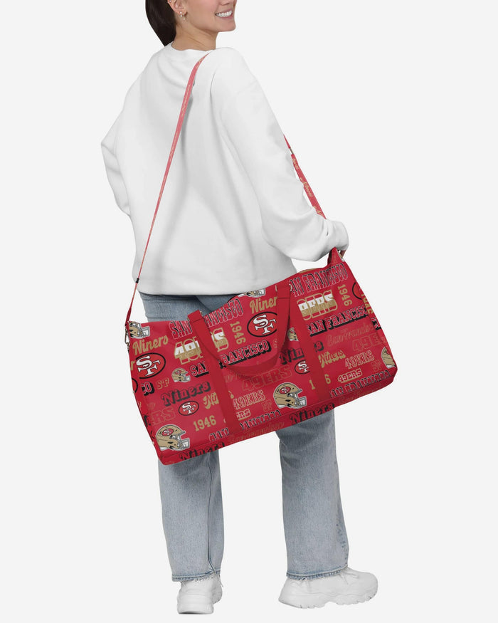 San Francisco 49Ers Repeat Retro Print Nylon Weekender Duffle Bag FOCO - FOCO.com