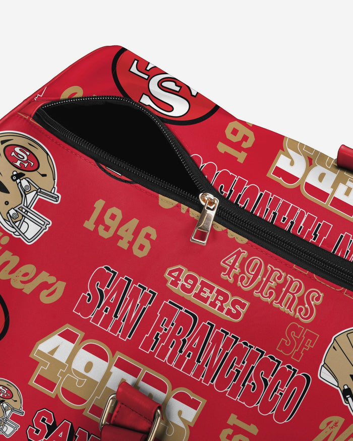 San Francisco 49Ers Repeat Retro Print Nylon Weekender Duffle Bag FOCO - FOCO.com