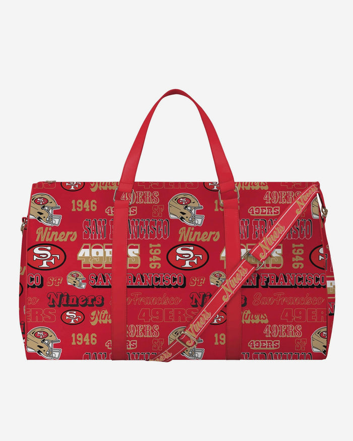 San Francisco 49Ers Repeat Retro Print Nylon Weekender Duffle Bag FOCO - FOCO.com