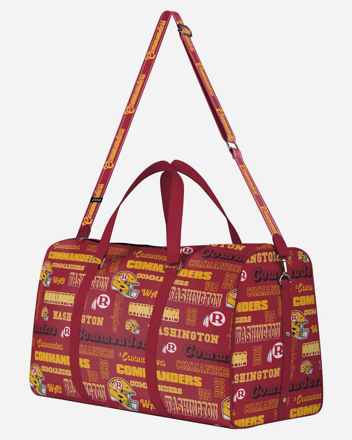 Washington Commanders Repeat Retro Print Nylon Weekender Duffle Bag FOCO - FOCO.com