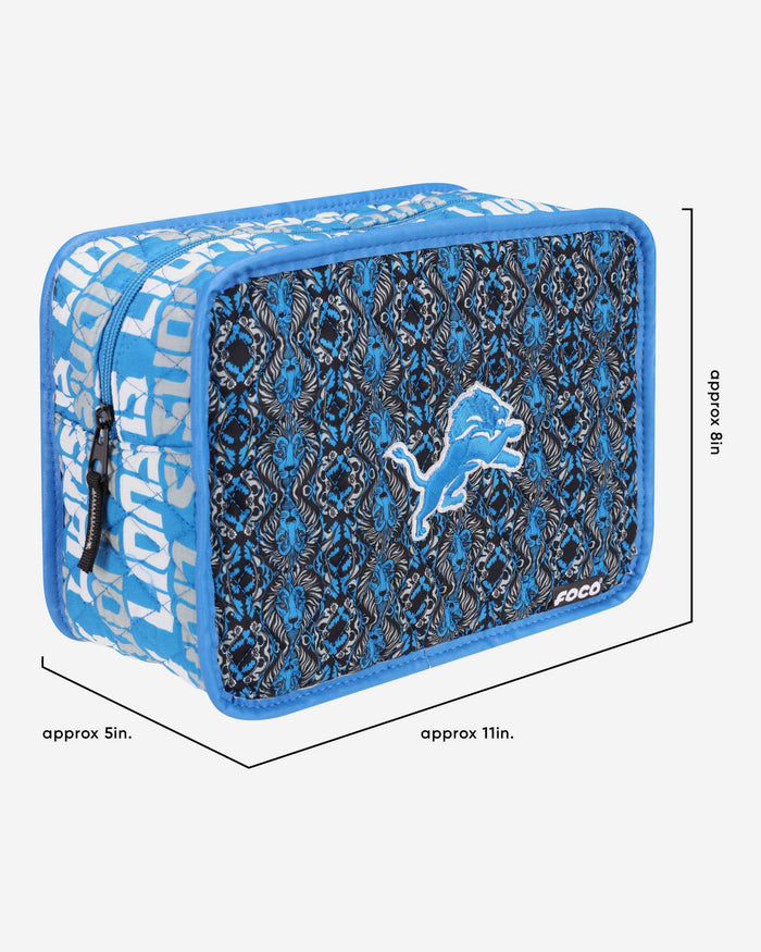 Detroit Lions Quilted Printed Cosmetic Bag FOCO - FOCO.com