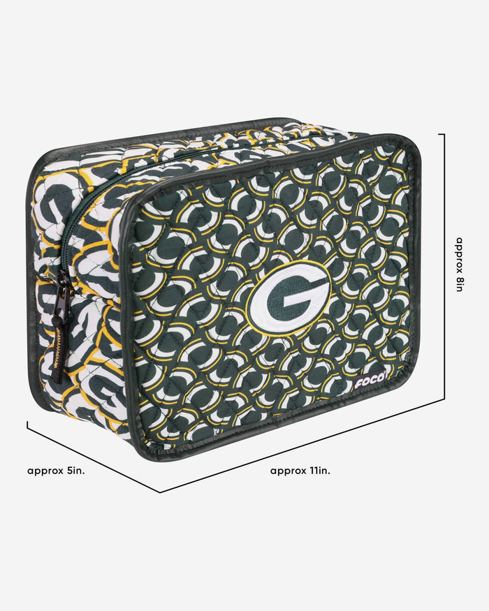 Green Bay Packers Quilted Printed Cosmetic Bag FOCO - FOCO.com
