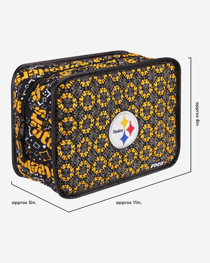 Pittsburgh Steelers Quilted Printed Cosmetic Bag FOCO - FOCO.com