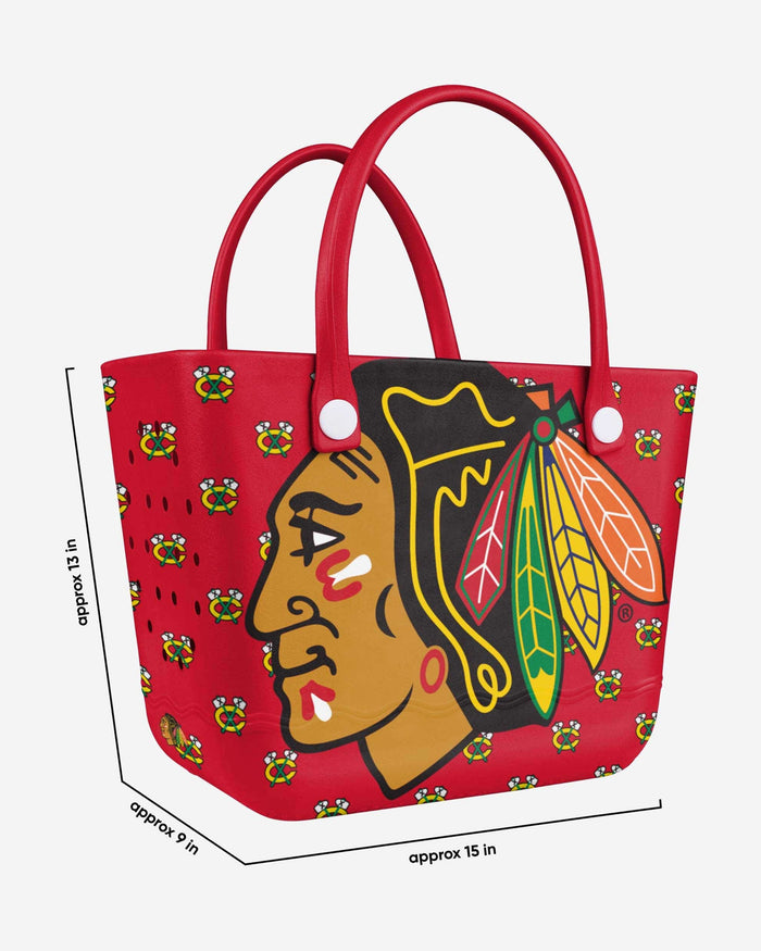 Chicago Blackhawks Big Logo Mini Print Tailgate Tote Bag FOCO - FOCO.com