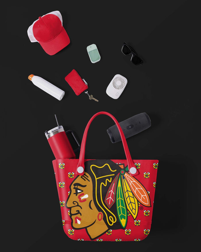 Chicago Blackhawks Big Logo Mini Print Tailgate Tote Bag FOCO - FOCO.com