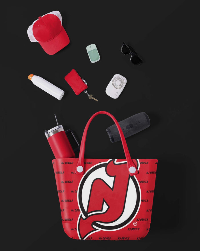 New Jersey Devils Big Logo Mini Print Tailgate Tote Bag FOCO - FOCO.com