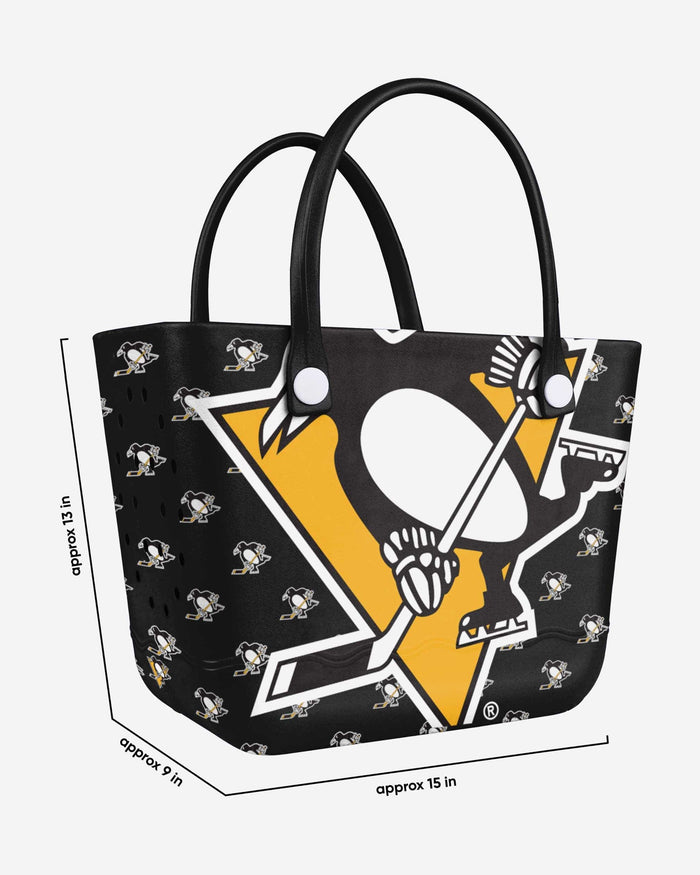 Pittsburgh Penguins Big Logo Mini Print Tailgate Tote Bag FOCO - FOCO.com