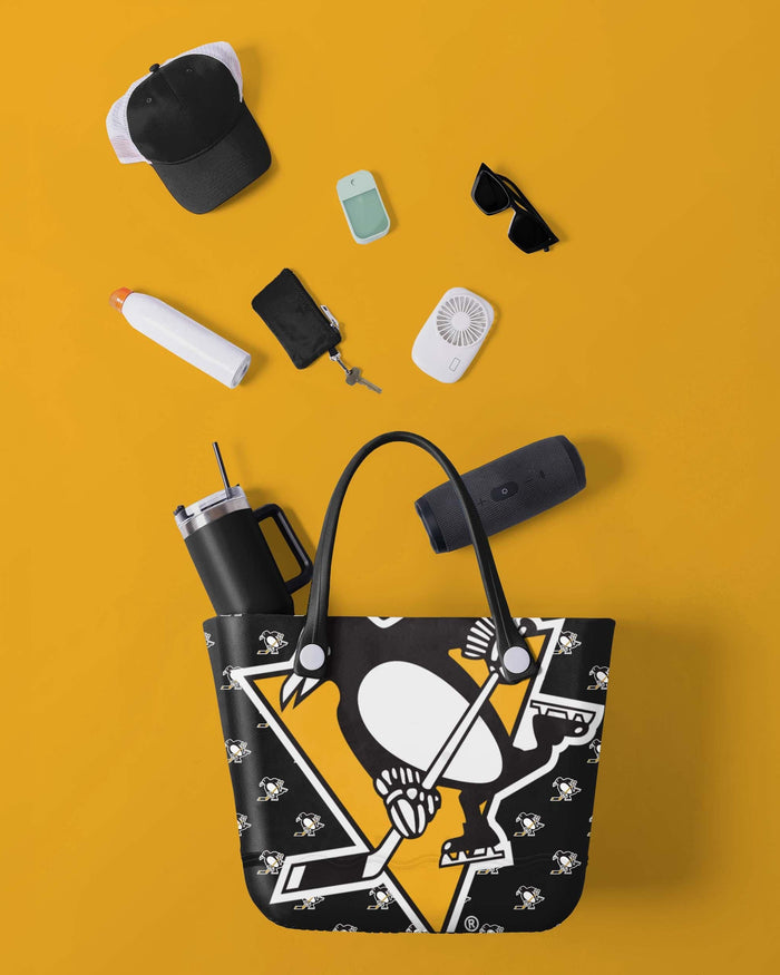 Pittsburgh Penguins Big Logo Mini Print Tailgate Tote Bag FOCO - FOCO.com