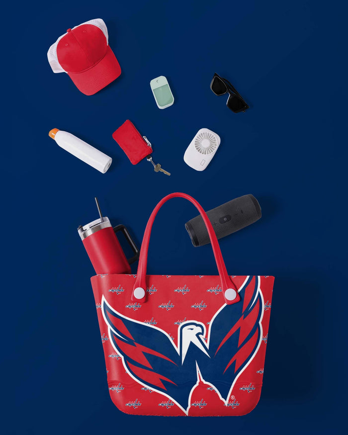 Washington Capitals Big Logo Mini Print Tailgate Tote Bag FOCO - FOCO.com
