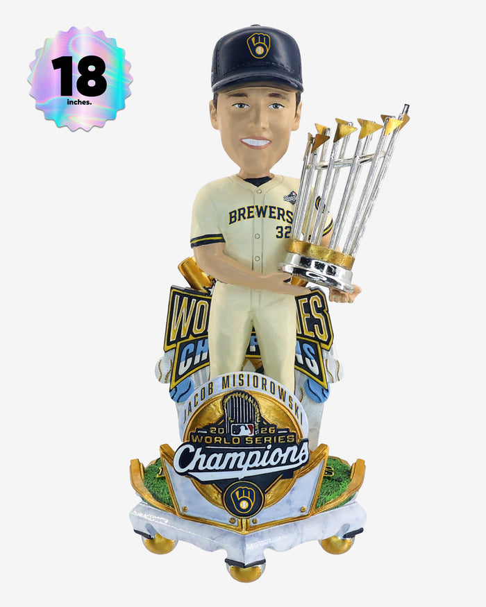 Jacob Misiorowski Milwaukee Brewers 2026 World Series Champions Celebration 18 in Player Bobblehead FOCO - FOCO.com