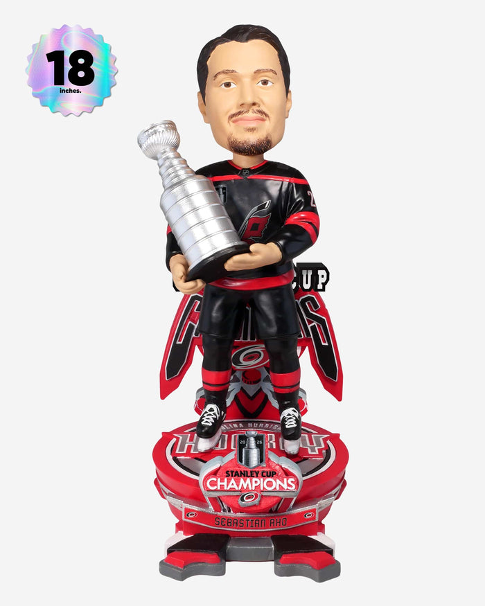 Sebastian Aho Carolina Hurricanes 2026 Stanley Cup Champions Celebration 18 in Bobblehead FOCO - FOCO.com