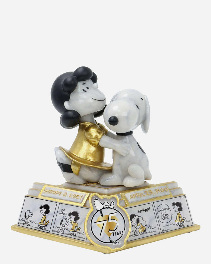 Snoopy & Lucy Peanuts 75th Anniversary First Appearance Comic Strip Bobblehead FOCO - FOCO.com