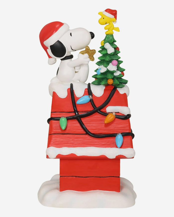 Snoopy & Woodstock Peanuts Christmas Doghouse Light Up Bobblehead FOCO - FOCO.com