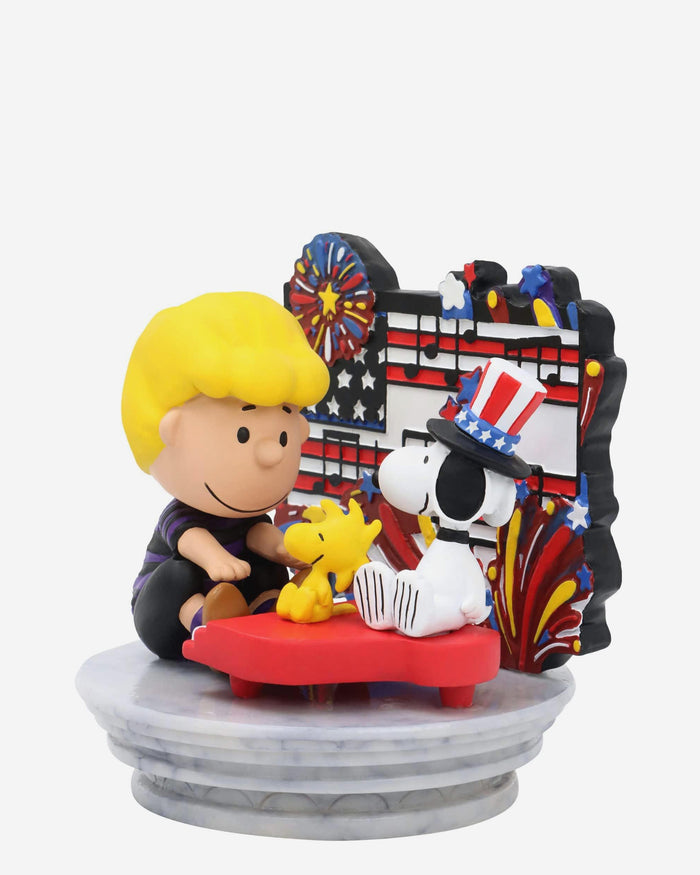 Snoopy & Schroeder Peanuts Independence Day National Anthem Sound Chip Mini Bobblehead Scene FOCO - FOCO.com