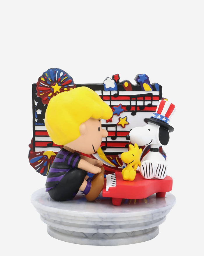 Snoopy & Schroeder Peanuts Independence Day National Anthem Sound Chip Mini Bobblehead Scene FOCO - FOCO.com