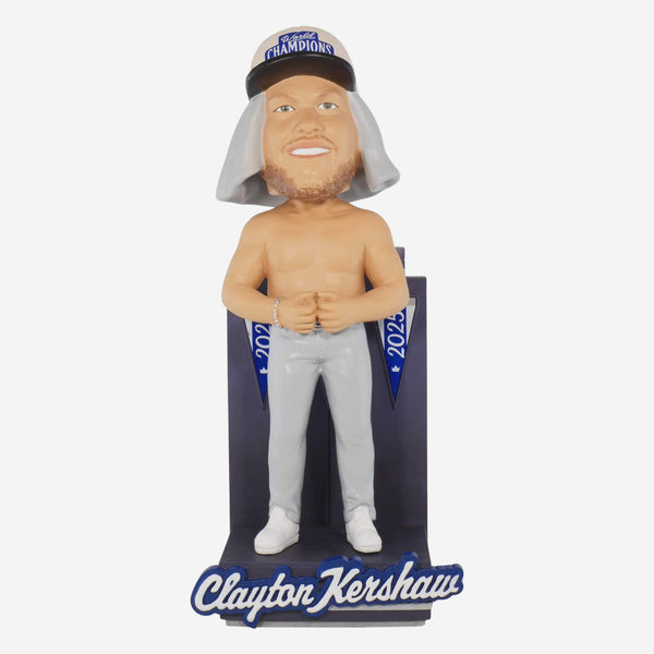 Clayton Kershaw Shirtless Locker Room Bobblehead FOCO
