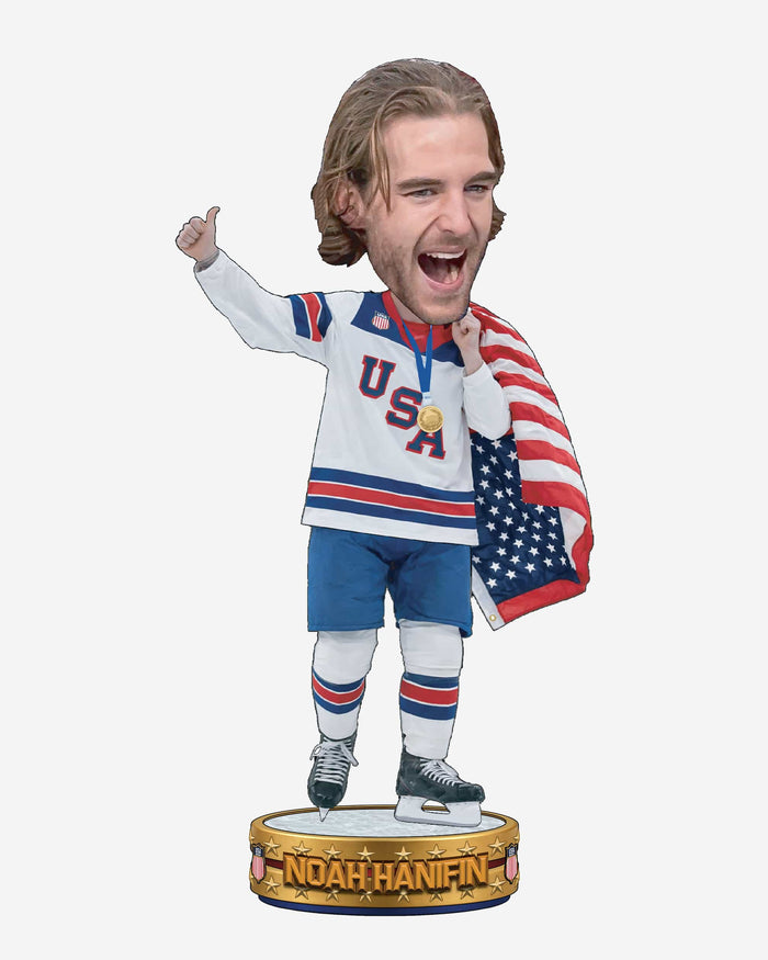 Noah Hanifin Team USA Men's Hockey American Flag Bobblehead FOCO - FOCO.com