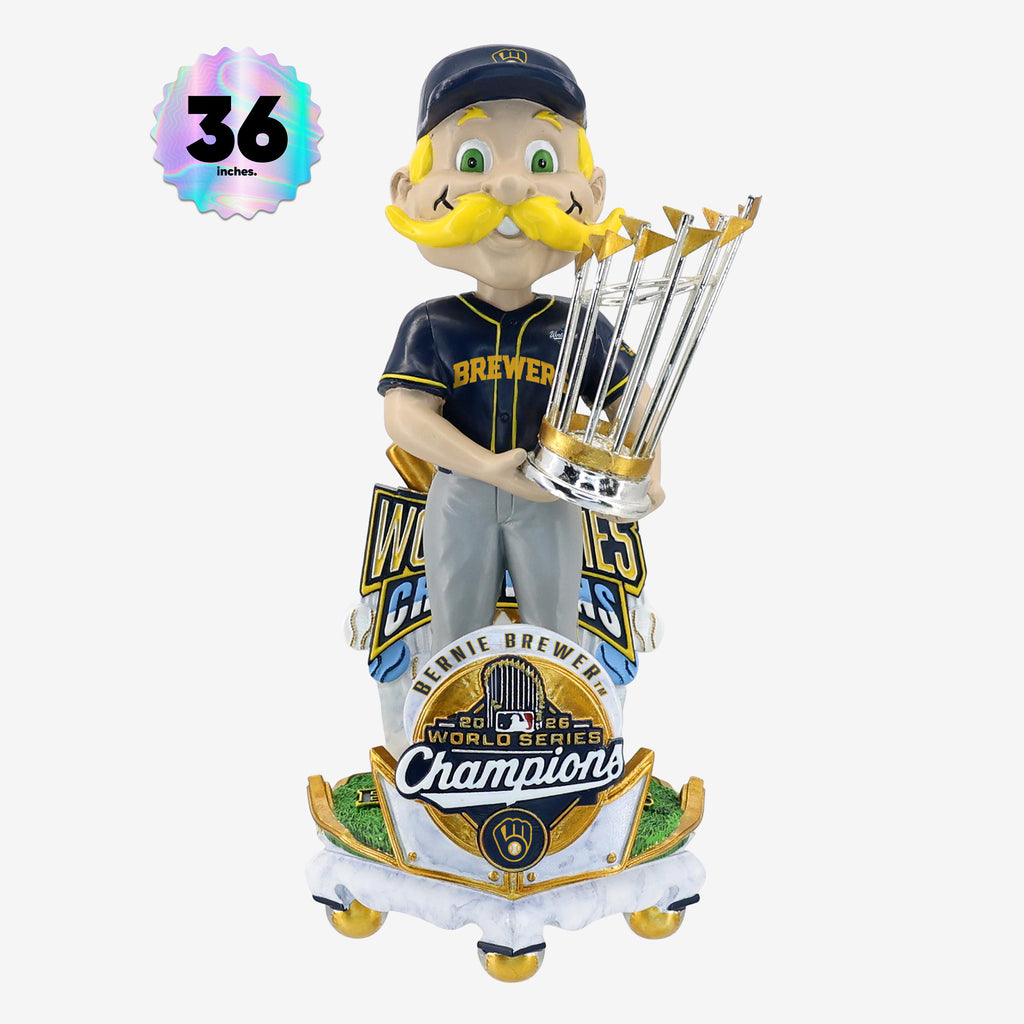 Bernie Brewer Milwaukee Brewers 2026 World Series Champions Celebration 3 Ft Mascot Bobblehead FOCO - FOCO.com