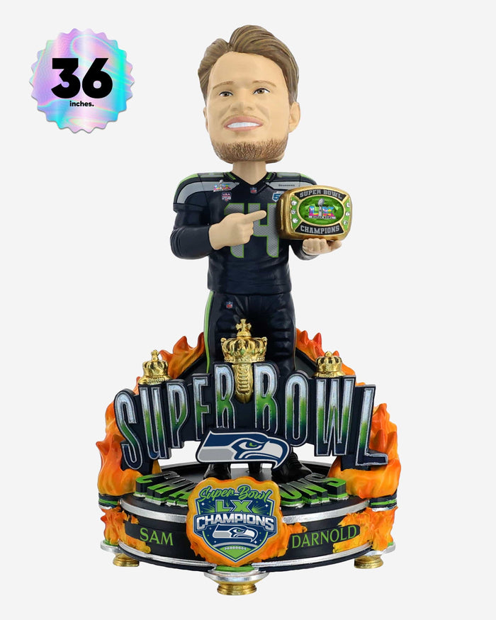 Sam Darnold Seattle Seahawks Super Bowl LX Champions 3 Ft Bobblehead FOCO - FOCO.com