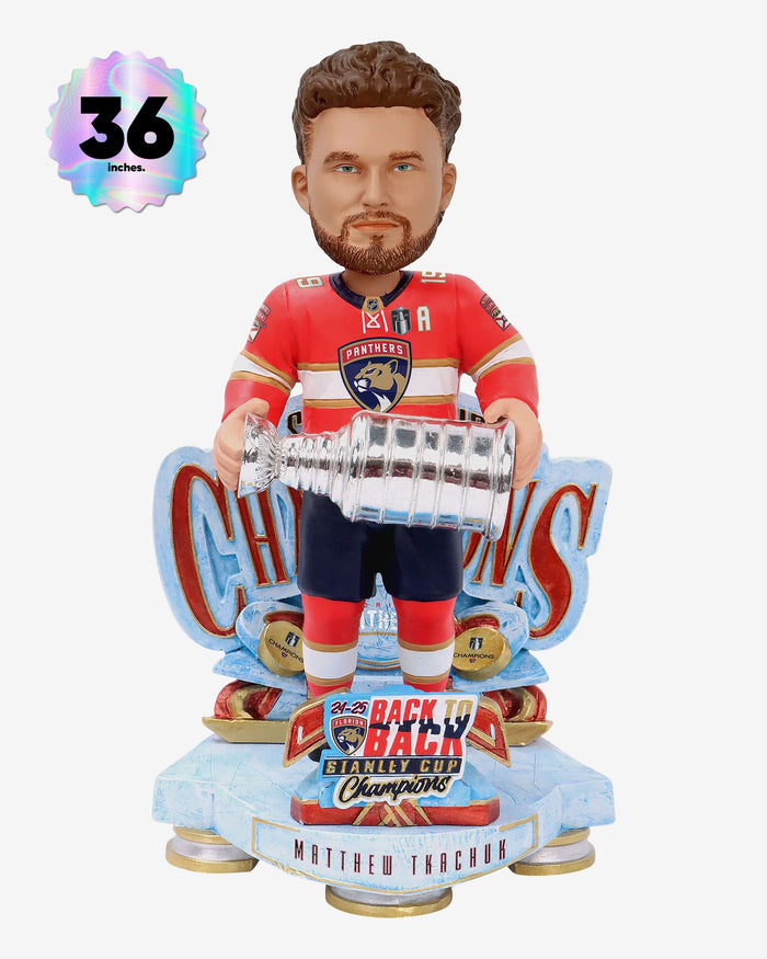 Matthew Tkachuk Florida Panthers 2025 Stanley Cup Champions Celebration 3 Ft Bobblehead FOCO - FOCO.com