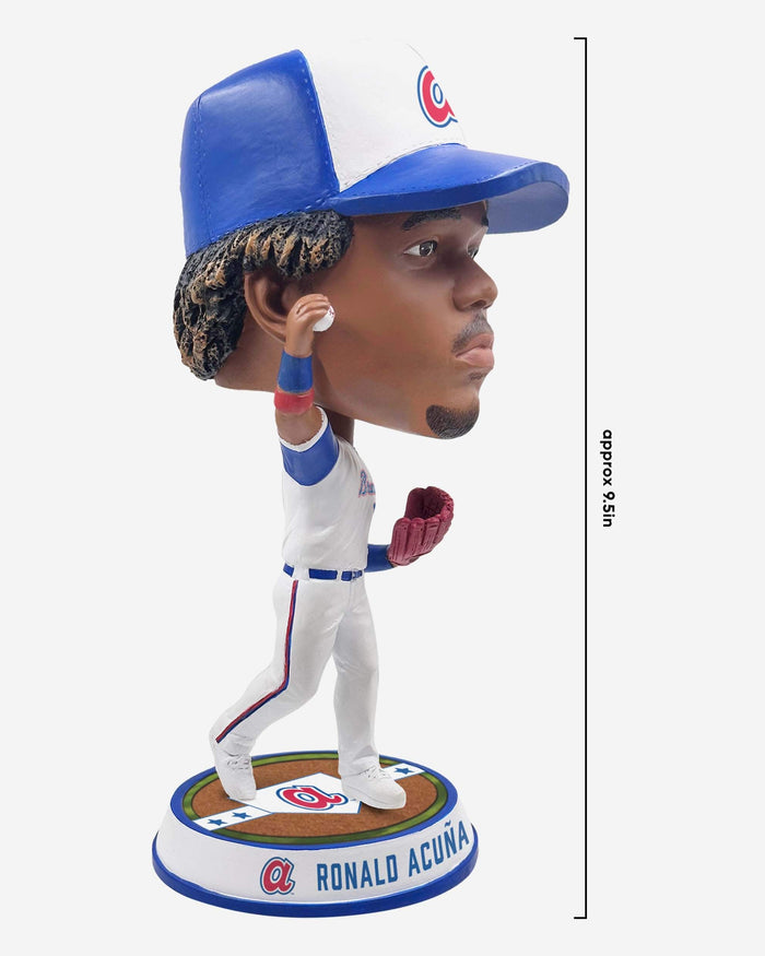 Ronald Acuna Jr Atlanta Braves Retro Jersey Field Stripe Bighead Bobblehead FOCO - FOCO.com