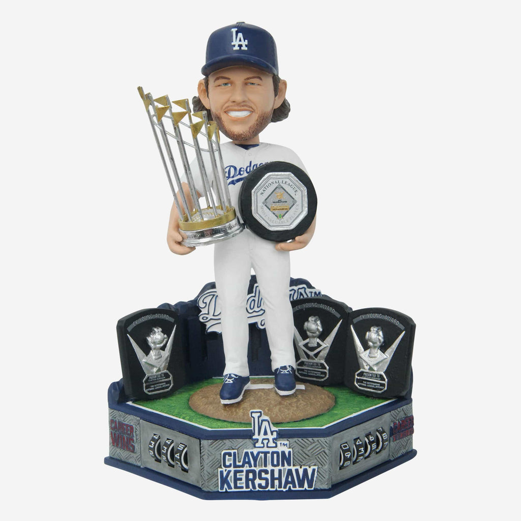 Clayton Kershaw Los Angeles Dodgers Career Wins & Strikeouts Double Counter Bobblehead FOCO - FOCO.com