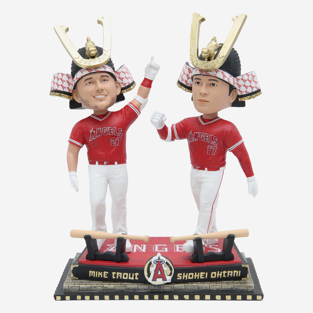 Shohei Ohtani & Mike Trout Los Angeles Angels Warrior Hat Home Run Celebration Dual Bobblehead FOCO - FOCO.com