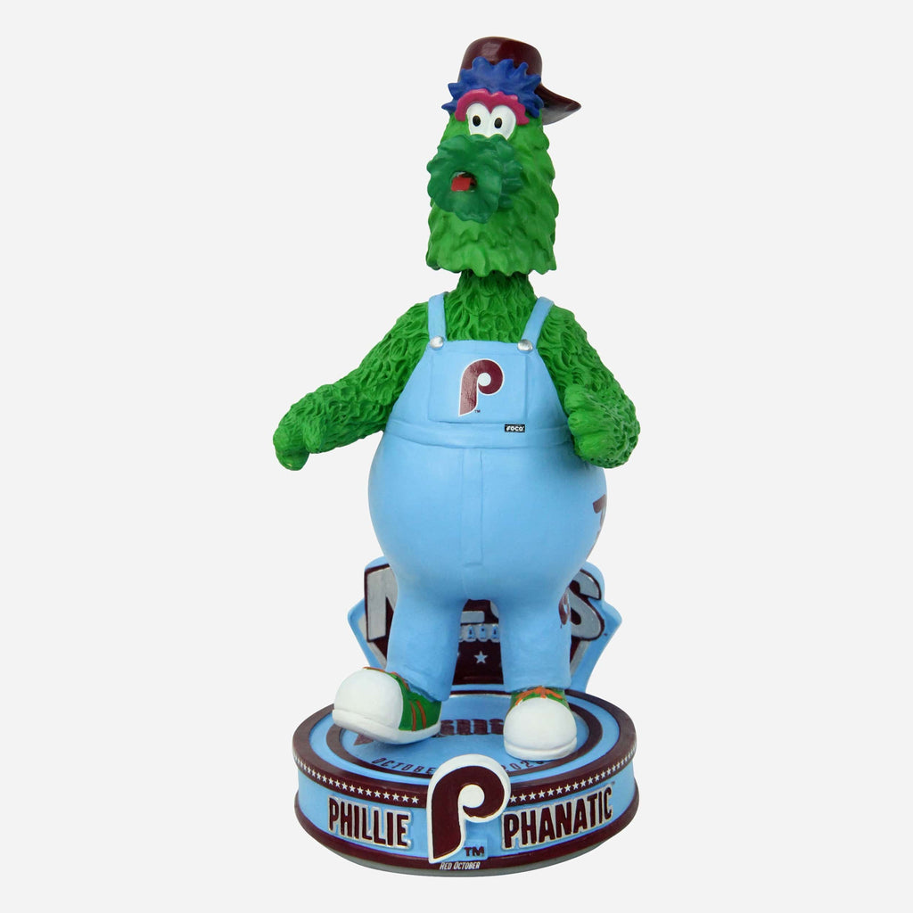 Phillie Phanatic Philadelphia Phillies Powder Blue Bib Overalls Back-to-Back NLCS Mascot Bobblehead FOCO - FOCO.com