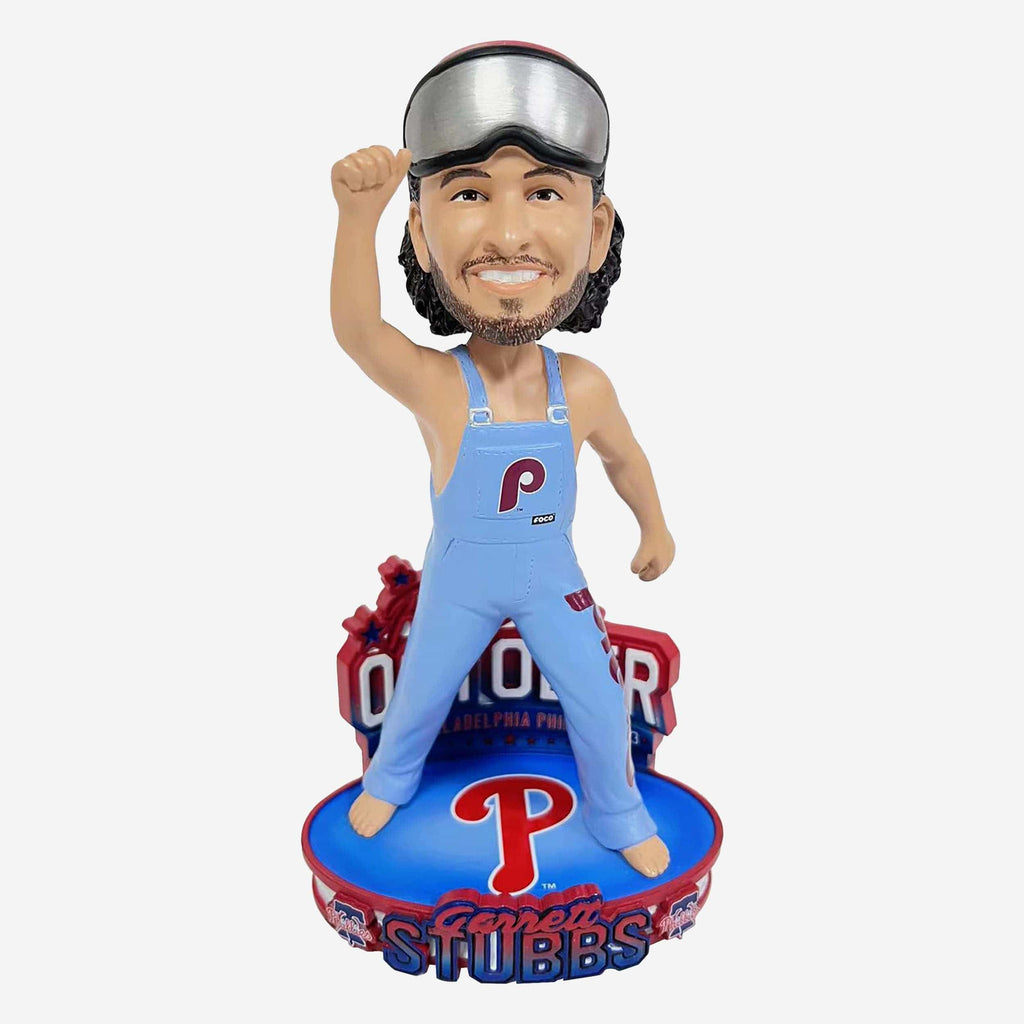 Garrett Stubbs Philadelphia Phillies Powder Blue Bib Overalls 2023 Postseason Clinch Celebration Bobblehead FOCO - FOCO.com